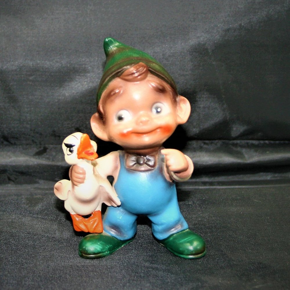 Josef Originals Wee Folks Elf Boy with Goose/Duck